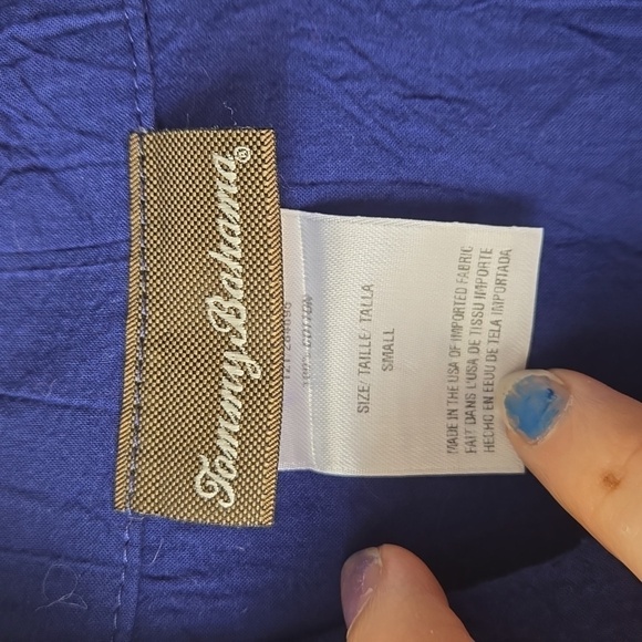 Tommy Bahama 100% Cotton Navy Button Down Tunic - Picture 4 of 6